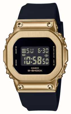 Casio Часы унисекс с золотым корпусом и черным ремешком GM-S5600GB-1ER
