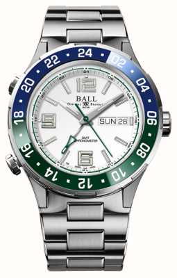 Ball Watch Company Синий/зеленый безель Roadmaster с белым циферблатом DG3030B-S9CJ-WH