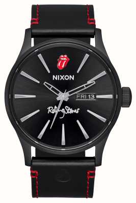 Nixon Rolling Stones часовой кожаный черный и красный A1354-001-00