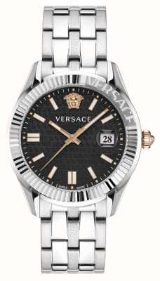 Versace Черный циферблат Greca time (41 мм) / нержавеющая сталь VE3K00322