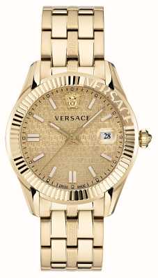 Versace Греческое время | золотой циферблат | браслет из стали с золотым покрытием VE3K00522