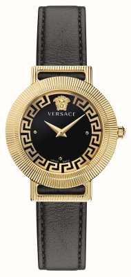 Versace Греческий шик | черный циферблат | черный кожаный ремешок VE3D00322