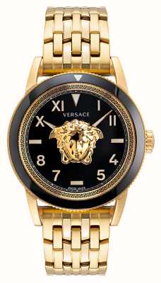 Versace V-палаццо | черный циферблат | браслет из стали с золотым покрытием VE2V00322