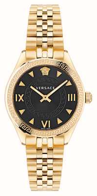 Versace Хеллениум | черный циферблат | браслет из стали с золотым покрытием VE2S00622