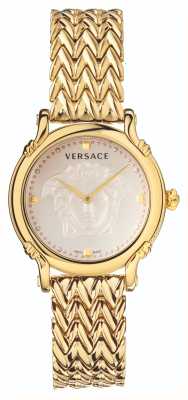 Versace Английская булавка | циферблат из слоновой кости | браслет из стали с золотым покрытием VEPN00520
