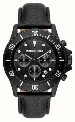 Michael Kors Эверест | черный циферблат хронографа | черный кожаный ремешок MK9053
