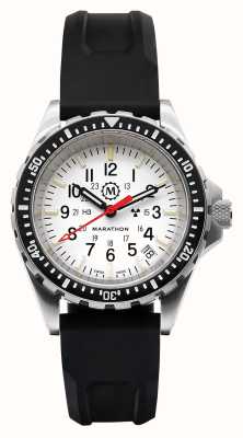 Marathon Кварцевые часы Arctic Edition для среднего дайвера | мсар | белый циферблат | черный силиконовый ремешок WW194027SS-0530