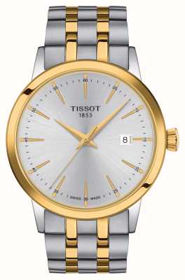 Tissot Мужская классическая мечта | серебряный циферблат | двухцветный браслет из нержавеющей стали T1294102203100