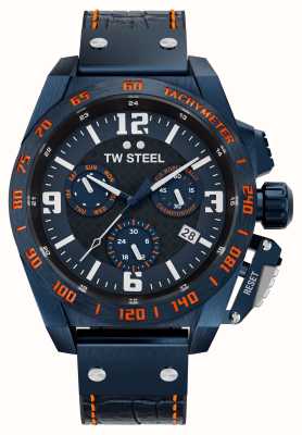 TW Steel Хронограф чемпионата мира по ралли Canteen, ограниченная серия (46 мм), синий циферблат/синий кожаный ремешок TW1020