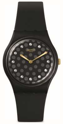 Swatch Биокерамические блестящие черные силиконовые часы SO31B102