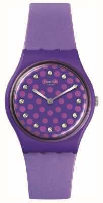 Swatch Биокерамические силиконовые часы Perfect сливово-фиолетового цвета SO31V100
