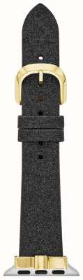 Kate Spade Ремешок для часов Apple (38/40/41 мм), черный кожаный с блестками KSS0144