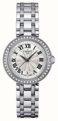 Tissot Беллиссима | серебряный циферблат | бриллиантовый набор | браслет из нержавеющей стали T1260106111300