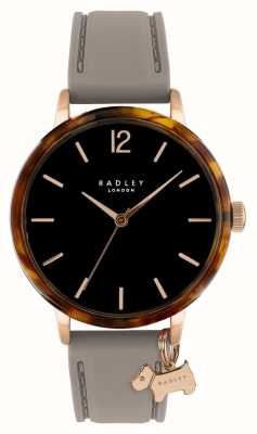 Radley Ньюик-стрит | черный циферблат | черепаховый безель | серый силиконовый ремешок RY21492-DF