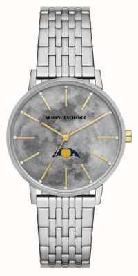 Armani Exchange женские | серый циферблат фаз луны | браслет из нержавеющей стали AX5585