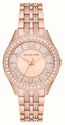 Michael Kors женская харлоу | циферблат с кристаллами | браслет из нержавеющей стали из розового золота MK4710