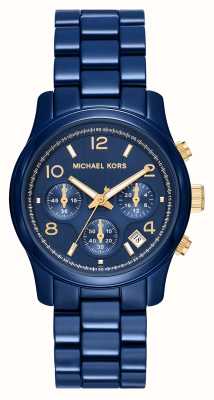 Michael Kors Женская взлетно-посадочная полоса | синий циферблат | синий браслет из нержавеющей стали MK7332