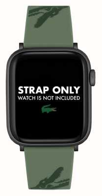 Lacoste Ремешок Apple Watch (42/44 мм) с крокодиловым принтом зеленый силикон 2050018