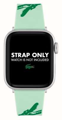 Lacoste Ремешок Apple Watch (38/40 мм) с крокодиловым принтом зеленый силикон 2050019