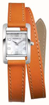Herbelin V проспект | перламутровый циферблат | оранжевый кожаный ремешок 17437AP29MDL