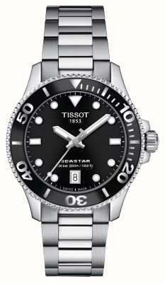 Tissot Seastar 1000 36 мм | черный циферблат | браслет из нержавеющей стали T1202101105100