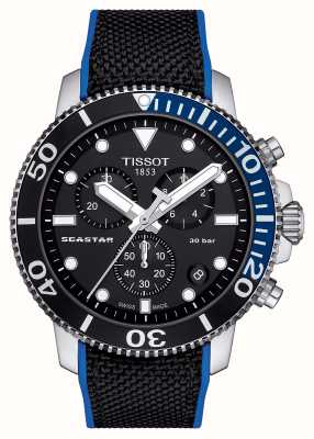 Tissot Хронограф Seastar 1000 (45,5 мм) черный циферблат / черно-синий ремешок T1204171705103