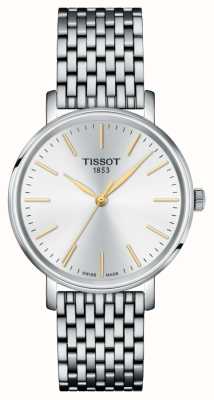 Tissot Everytime кварц леди (34 мм) серебряный циферблат / браслет из нержавеющей стали T1432101101101