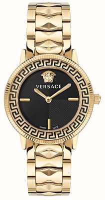 Versace Черный циферблат V-образный (36 мм)/нержавеющая сталь с золотым PVD-покрытием VE2P00622