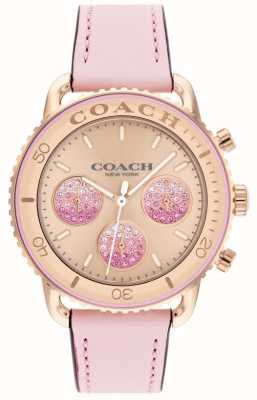 Coach Женский круизер | циферблат из розового золота | розовый кожаный ремешок 14504123