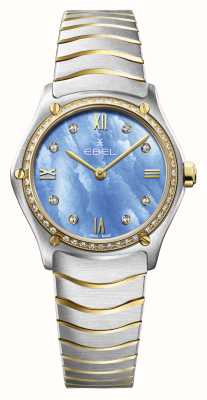 EBEL Спортивная классическая леди - 55 бриллиантов (29 мм), спокойный синий циферблат / 18-каратное золото и нержавеющая сталь 1216598