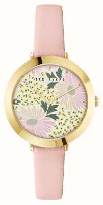 Ted Baker Женские часы ammy с цветочным циферблатом и розовым кожаным ремешком BKPAMS304