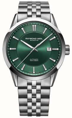 Raymond Weil Мужские автоматические часы freelancer (42 мм), зеленый циферблат / браслет из нержавеющей стали 2731-ST-52001