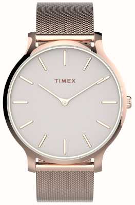 Timex Женский трансцендентный (38 мм) светло-розовый циферблат / браслет из нержавеющей стали оттенка розового золота TW2T73900