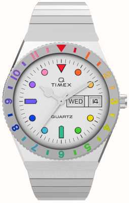 Timex Женский q радужный белый циферблат / браслет из нержавеющей стали TW2V66000
