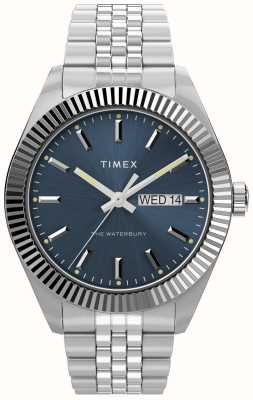 Timex Мужские часы Waterbury (41 мм) с синим циферблатом и браслетом из нержавеющей стали TW2V46000