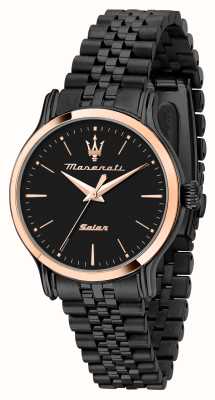 Maserati Женские часы Epoca Solar (34 мм) с черным циферблатом и черным браслетом из нержавеющей стали R8853118518