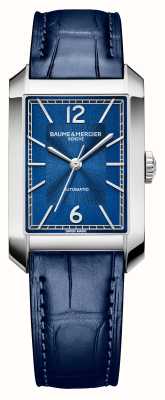 Baume & Mercier Мужские автоматические часы Hampton с синим циферблатом и синим кожаным ремешком M0A10732