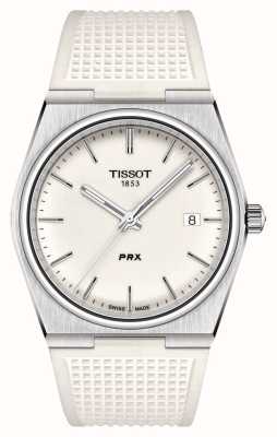 Tissot Prx (40 мм) белый люминесцентный циферблат / белый каучуковый ремешок T1374101701100