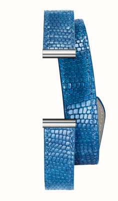 Herbelin Сменный ремешок для часов Antarès - двойная обмотка, фактурная синяя кожа гадюки / сталь - только ремешок BRAC17048A188