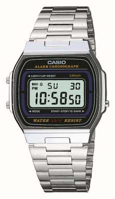 Casio Хронограф с будильником (35 мм) цифровой циферблат / нержавеющая сталь A164WA-1VES