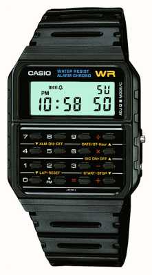 Casio Винтажный калькулятор (34,4 мм) с цифровым циферблатом / черный полимерный ремешок CA-53W-1ER