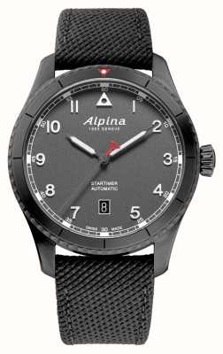 Alpina Пилотный таймер запуска автоматический (41 мм), серый циферблат/серая резина AL-525G4TS26