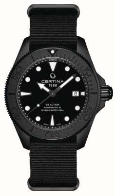 Certina Ds action diver автоматический (43 мм) черный циферблат / черный тканевый ремешок C0326073805100