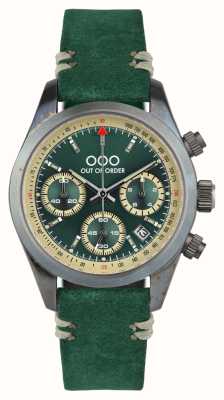 Out Of Order Королевский зеленый спортивный хронограф (40 мм), зеленый циферблат / зеленый кожаный ремешок OOO.001-23.VE.VE