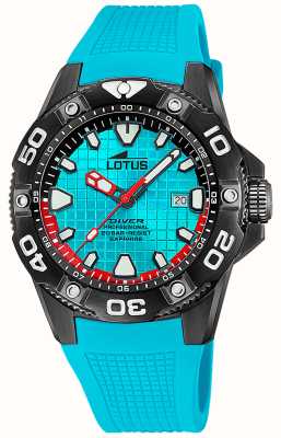 Lotus Мужские дайверские часы (45 мм) синий циферблат/синий каучуковый ремешок L18928/1