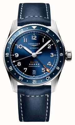LONGINES Часы Spirit Zulu Time (39 мм) синий циферблат / синий кожаный ремешок L38024932