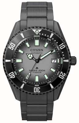 Citizen Мужские часы promaster с автоматическим механизмом (41 мм), серый циферблат / черный супертитановый браслет NB6025-59H