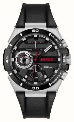 HUGO #wild (46 мм) черный циферблат / черный кожаный ремешок 1530336