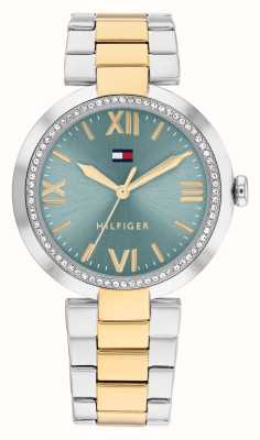 Tommy Hilfiger Женские часы Alice (34 мм) с синим циферблатом и двухцветным браслетом из нержавеющей стали 1782680