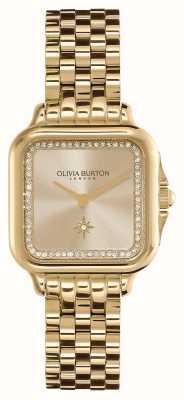 Olivia Burton Мягкий квадратный циферблат цвета шампанского / золотистый браслет из нержавеющей стали 24000084